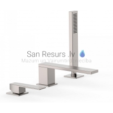 TRES SLIM Single lever bath rim faucet, Steel