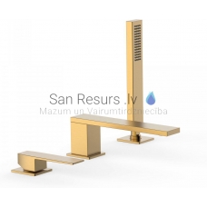 TRES SLIM Single lever bath rim faucet, gold matt