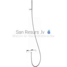 TRES SLIM Thermostatic bath and shower faucet, white Chromium