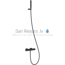 TRES SLIM Thermostatic bath and shower faucet, black matt