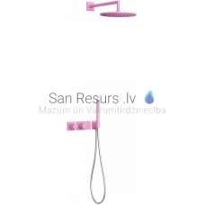 TRES BLOCK SYSTEM COLORS built-in shower faucet with shower set and thermostat BLOCK SYSTEM, Fuchsin (pink)