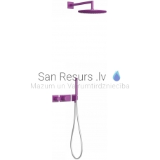 TRES BLOCK SYSTEM COLORS built-in shower faucet with shower set and thermostat BLOCK SYSTEM, Violet