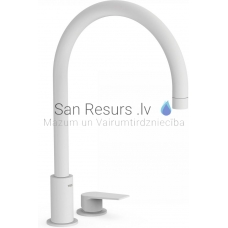 TRES PROJECT Console sink faucet with one lever, white matt