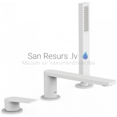 TRES PROJECT Single lever bath rim faucet, white matt