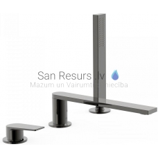 TRES PROJECT Single lever bath rim faucet, Metallic black