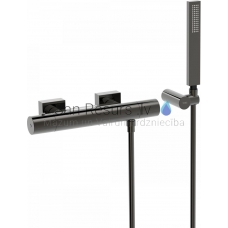 TRES PROJECT Shower faucet with thermostat, Metallic black
