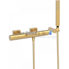 TRES PROJECT Thermostatic bath and shower faucet, gold matt