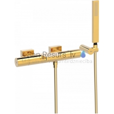 TRES PROJECT Thermostatic bath and shower faucet, gold