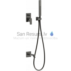 TRES PROJECT zemapmetuma dušas/vannas sistēmas komplekts ar vienu sviru, metāliski melns