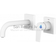 TRES PROJECT Single-lever wall-mounted faucet, white matt