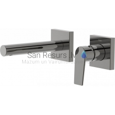 TRES PROJECT Single-lever wall-mounted faucet, Metallic black