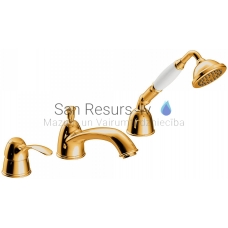 TRES CLASIC RETRO Single lever bath rim faucet, gold