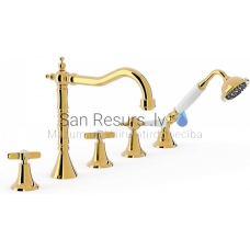 TRES CLASIC RETRO 5-piece bathroom faucet, gold