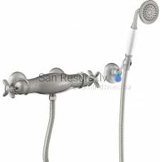 TRES CLASIC RETRO Shower faucet with thermostat, Steel