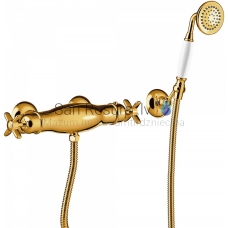 TRES CLASIC RETRO Shower faucet with thermostat, gold