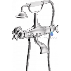 TRES CLASIC RETRO Thermostatic bath and shower faucet with mount, Chromium