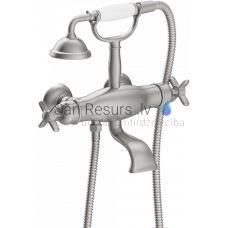 TRES CLASIC RETRO Thermostatic bath and shower faucet with mount, Steel