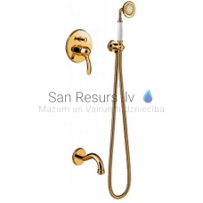 TRES CLASIC RETRO built-in shower faucet with shower set, gold