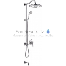 TRES CLASIC RETRO built-in shower faucet with shower set (3 channels), Chromium
