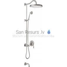 TRES CLASIC RETRO built-in shower faucet with shower set (3 channels), Steel