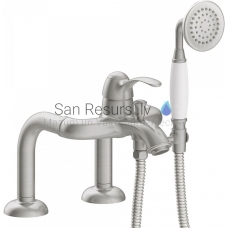 TRES CLASIC RETRO Single lever bath rim faucet, Steel