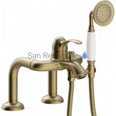 TRES CLASIC RETRO Single lever bath rim faucet, Antique brass, cooper