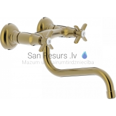 TRES CLASIC wall kitchen faucet, COOPER, Aged brass, RETRO