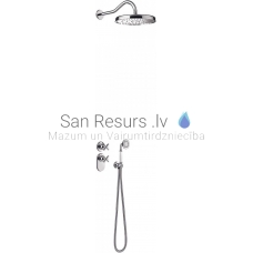 TRES CLASIC RETRO built-in shower faucet with shower set and thermostat, Chromium