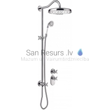 TRES CLASIC RETRO built-in shower faucet with shower set and thermostat, Chromium