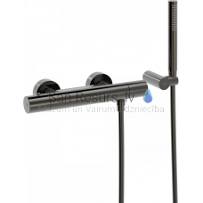 TRES STUDY Shower faucet with thermostat, Metallic black