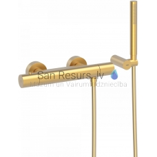 TRES STUDY Shower faucet with thermostat, gold matt