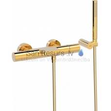 TRES STUDY Thermostatic bath and shower faucet, gold