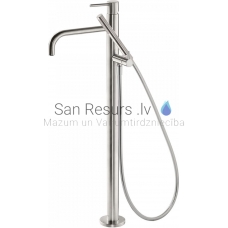 TRES STUDY free-standing bath and shower faucet, Steel