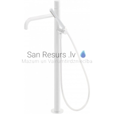 TRES STUDY free-standing bath and shower faucet, white matt