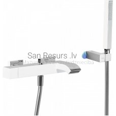 TRES CUADRO shower/bath faucet, white Chromium