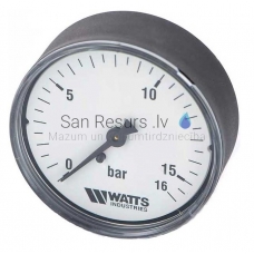 WATTS horizontal axial manometer Dn63 0-16 bar ¼”