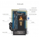 BIOKAITRA pellet boiler BIO 6-20kW with pellet tank 220 liters and automation