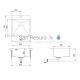 Aquasanita stainless steel kitchen sink AIRA AIR100X-C Copper (PVD) finish 510x450x200