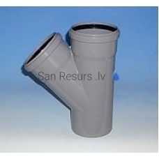 Канализационный тройник DN100/100 45GR
