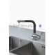 Kitchen faucet CORSA-INOX / BLACK PLUS (stainless + black mat)