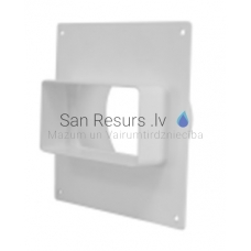 EUROPLAST flange transition to round connection (short), plastic 110x55mm, Ø100mm