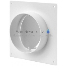 EUROPLAST flange with round connection and valve plastic, Ø100mm AFV100