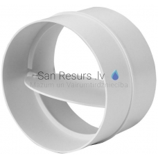 EUROPLAST round channel connection with valve plastic, Ø100mm AV100