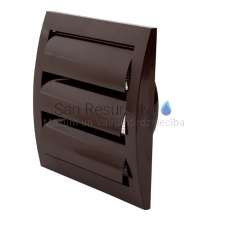 EUROPLAST ventilation grille plastic, 148x153mm, Ø100mm, with blinds, brown ND10ZB