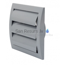 EUROPLAST ventilation grille plastic, 148x153mm, Ø100mm, with blinds, gray ND10ZP