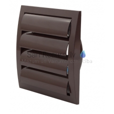 EUROPLAST ventilation grille plastic, 190x190mm, Ø125mm, with blinds, brown ND12ZB