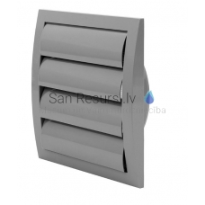 EUROPLAST ventilation grille plastic, 190x190mm, Ø125mm, with blinds, gray ND12ZP