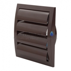 EUROPLAST ventilation grille plastic, 190x190mm, Ø150mm, with blinds, brown ND15ZB