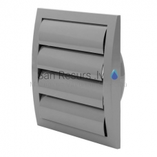 EUROPLAST ventilation grille plastic, 190x190mm, Ø150mm, with blinds, gray ND15ZP