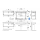 Washbasin Pro S, 1200x460 mm, 2 tap positions, white